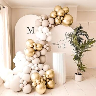 decoración globos photocall panel ovalado