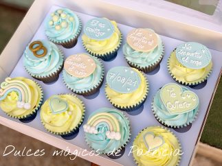 Cupcakes decorados temática boda