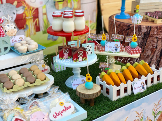 Mesa dulce y decoración cumpleaños La granja