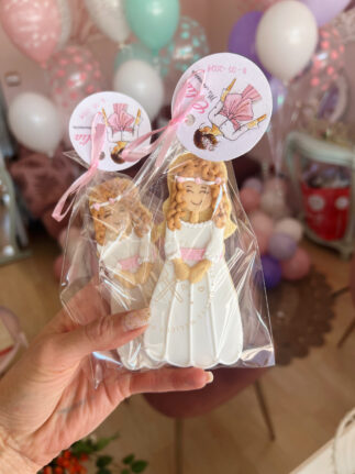 Galleta decorada osito bautizo