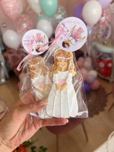 Galleta decorada osito bautizo