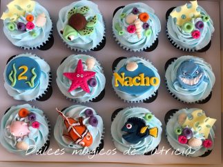 Cupcakes decorados temática Buscando a nemo