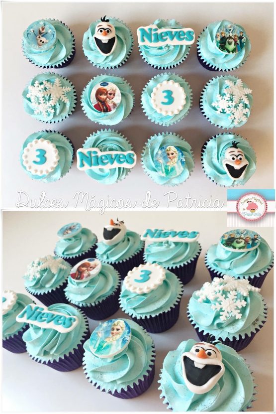 Cupcakes decorados temática Frozen