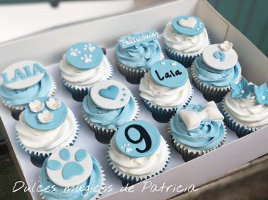 Cupcakes decorados tonos azules