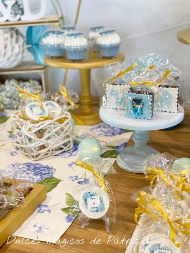 Candy bar boda dorado y azul
