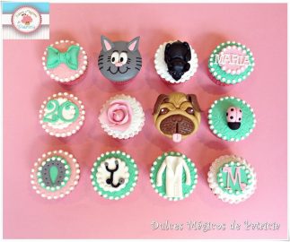 Cupcakes decorados temática veterinaria