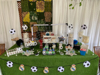 Mesa dulce comunión de fútbol