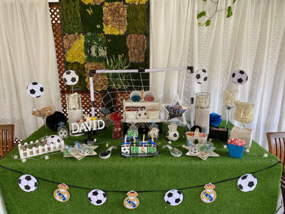 Mesa dulce comunión de fútbol