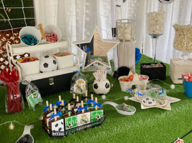 Mesa dulce comunión de fútbol