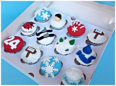 Cupcakes decorados nieve