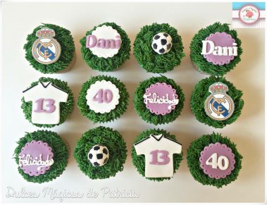 Cupcakes decorados temática fútbol