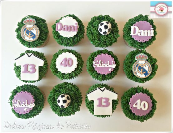 Cupcakes decorados temática fútbol