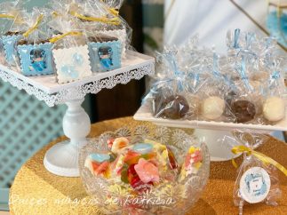 Candy bar boda dorado y azul