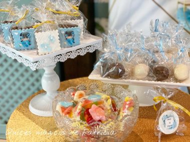Candy bar boda dorado y azul