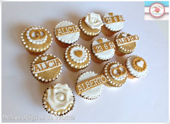 Cupcakes decorados boda