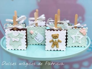 brownies decorados bautizo