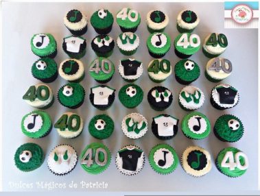 Cupcakes decorados fútbol
