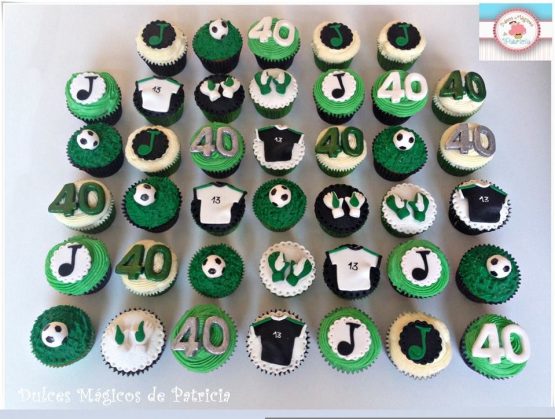 Cupcakes decorados fútbol