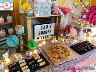 Candy bar Baby shower unicornio