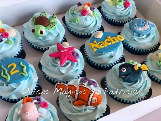Cupcakes decorados temática Buscando a nemo