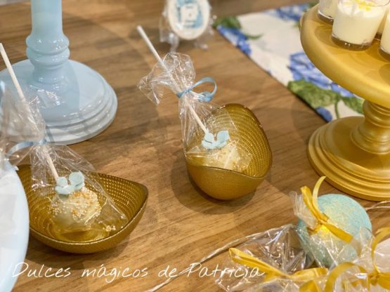 Candy bar boda dorado y azul