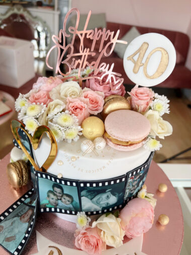 Tarta decorada tira de Fotos 40 años