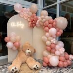 decoración globos photocall panel ovalado