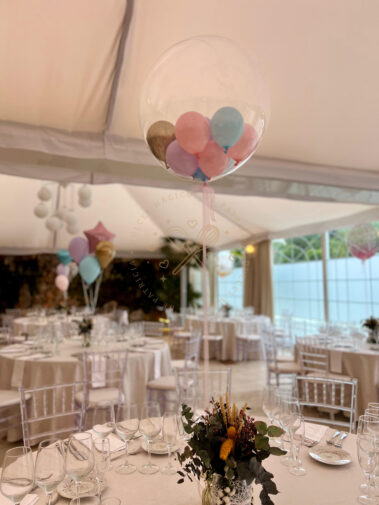 Globo burbuja centro mesa