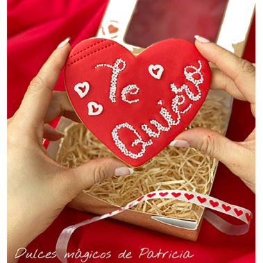 Dulces Mágicos de Patricia caja san valentín galleta te quiero