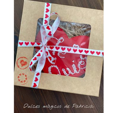 Dulces Mágicos de Patricia caja san valentín galleta te quiero