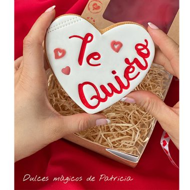 Dulces Mágicos de Patricia caja san valentín galleta te quiero