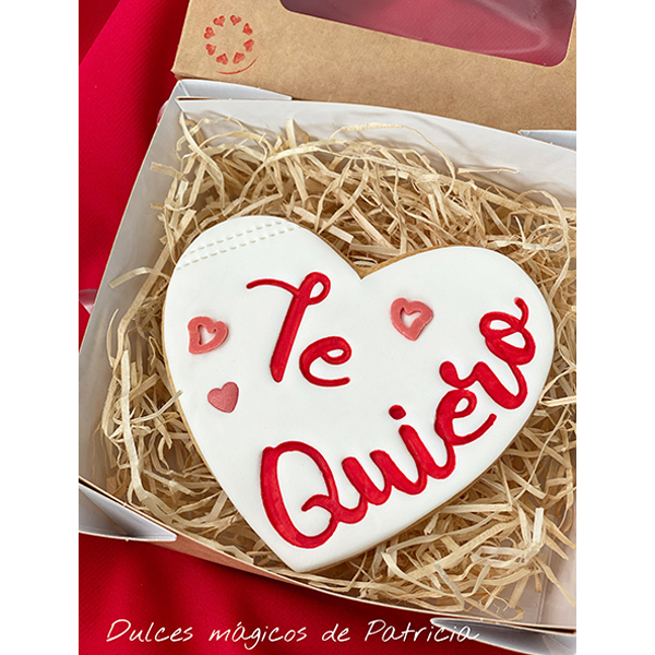 Dulces Mágicos de Patricia caja san valentín galleta te quiero