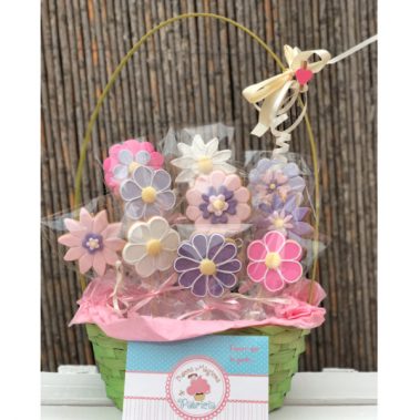 Dulces Mágicos de Patricia pack cesta de flores galletas