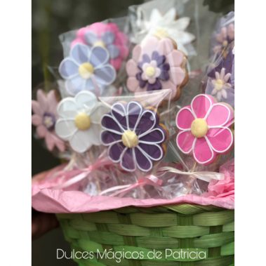 Dulces Mágicos de Patricia pack cesta de flores galletas