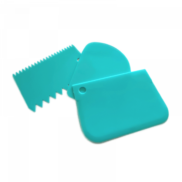 set de 3 mini rasquetas cornalinas en plástico de la marca azucren