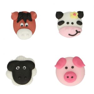 decoraciones azúcar animales de la granja funcakes