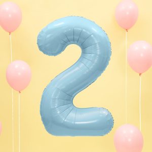 globo numero 2 azul foil helio