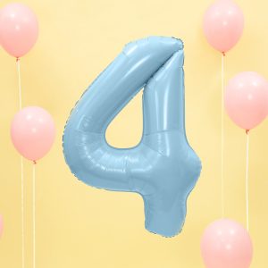 globo numero 4 azul foil helio