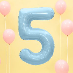 globo numero 5 azul foil helio