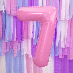 globo numero 7 rosa foil helio