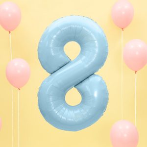 globo numero 8 azul foil helio