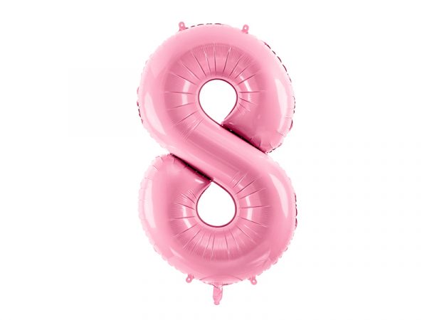 globo numero 8 rosa foil helio
