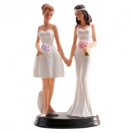 figura decorativa tarta boda pareja de mujeres