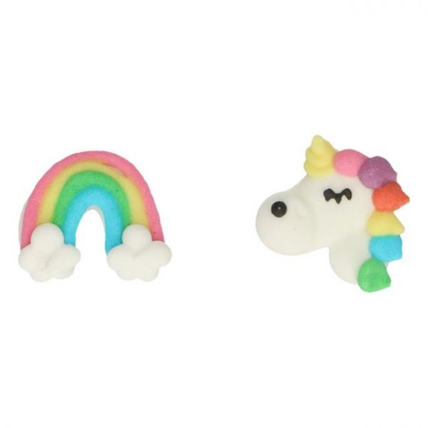decoraciones azúcar funcakes unicornio arcoiris