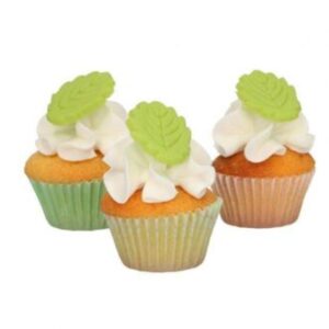 decoraciones funcakes hojas verdes de mazapán