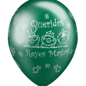 globo verde queridos reyes magos qualatex