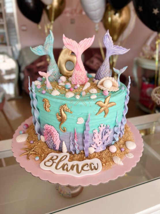Tarta decorada infantil sirenas