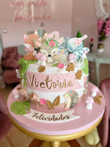 tarta decorada infantil Animalitos del bosque
