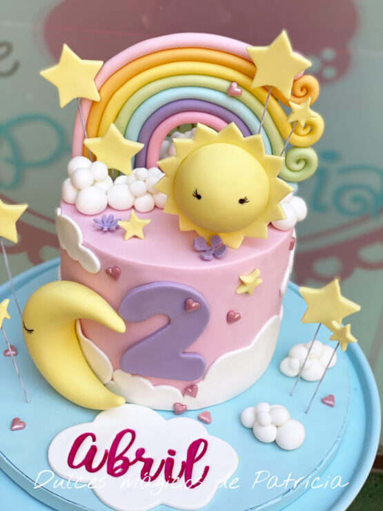 Tarta infantil arcoíris