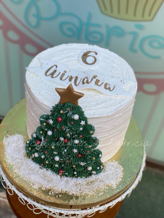 Tarta decorada árbol de navidad